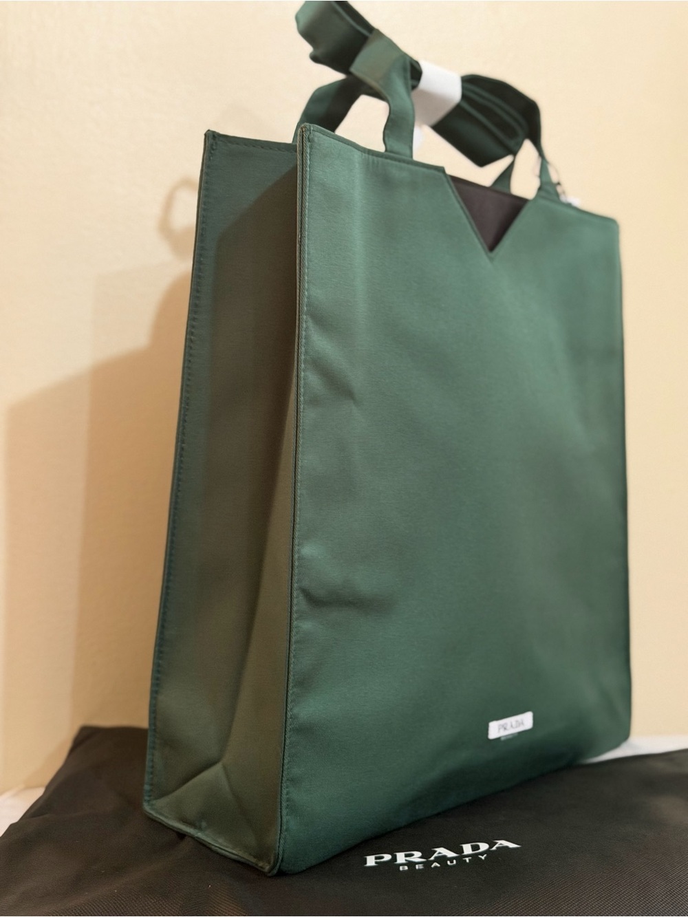 PRADA Dark Green Nylon Tote with Shoulder Strap - Men